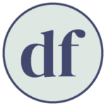 Round mint green icon with a navy border, navy text reads "dairy free".