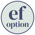 Round mint green icon with a navy border, navy text reads "egg free" option.